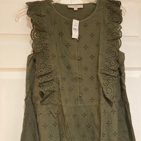 Loft Eyelet Peplum Shell - Picture 6 of 10